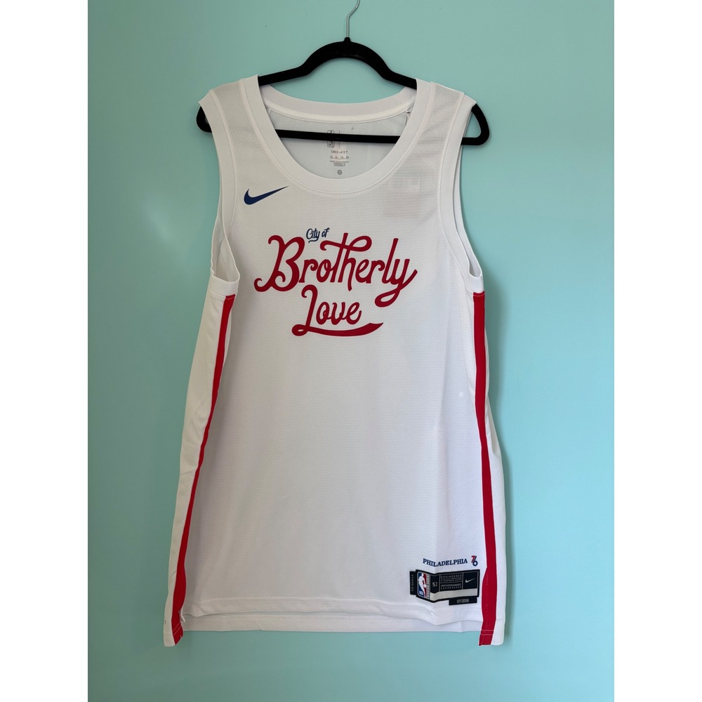 Philadelphia 76ers City Of  Brotherly Love Nike Dri- Fit Size 52 XL JerseY NEW